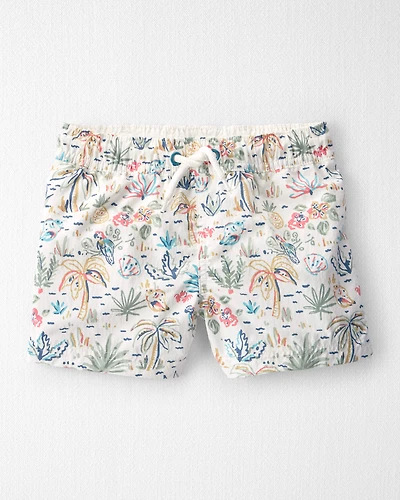 Toddler Boy Recycled Swim Trunks Tropical Paradise Print