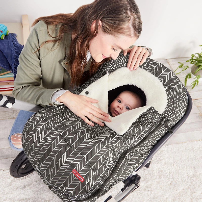 Boys STROLL & GO Car Seat Cover - Grey Feather
