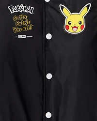 Boys Pokémon Pikachu Long-Sleeve Bomber Fashion Jacket - Black/Yellow
