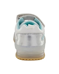 Toddler Light Up Metallic Sneakers - Silver/Aqua