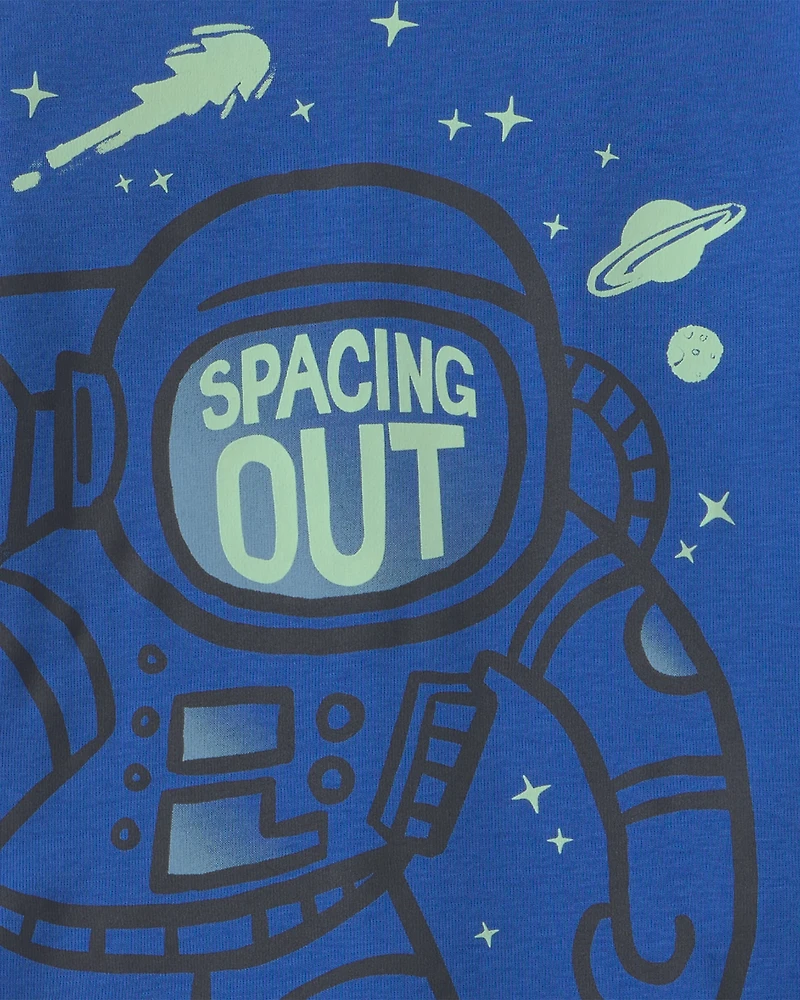 Toddler Boy 4-Piece Astronaut 100% Cotton Snug Fit Pyjama Set - Blue/Black
