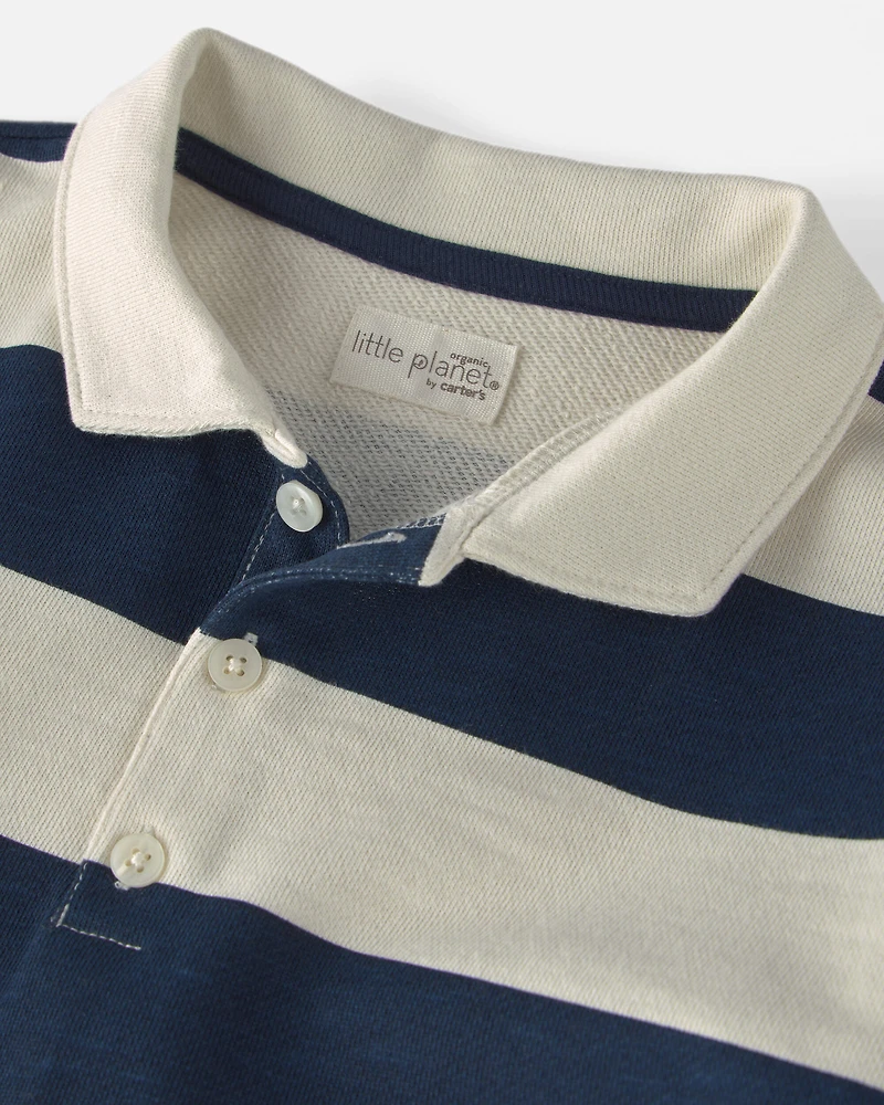 Boys Organic Cotton French Terry Rugby Polo