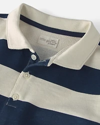 Boys Organic Cotton French Terry Rugby Polo