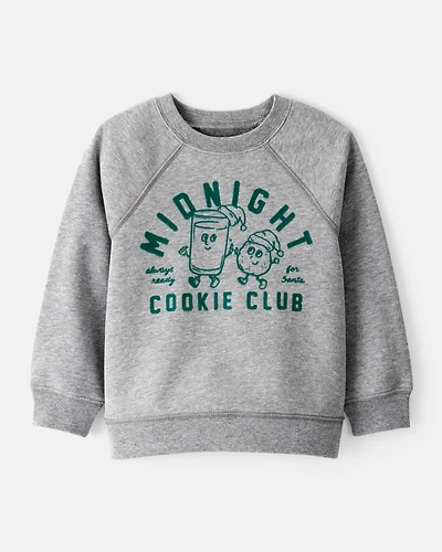 Toddler Boy DayDream Fleece Midnight Cookie Club Long-Sleeve Pullover Sweatshirt - Grey