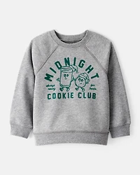 Toddler Boy DayDream Fleece Midnight Cookie Club Long-Sleeve Pullover Sweatshirt - Grey