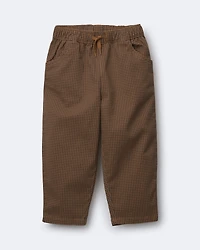 Toddler Boy Playground Pants Gingham - Brown