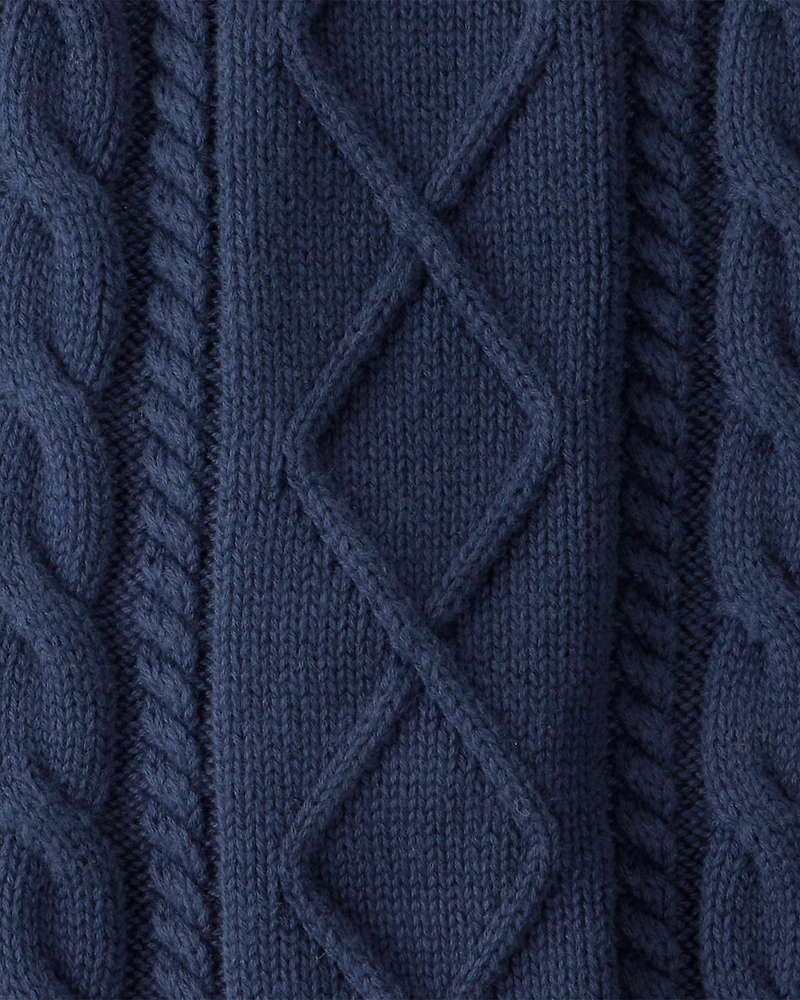 Baby Organic Cotton Cable Knit Overalls