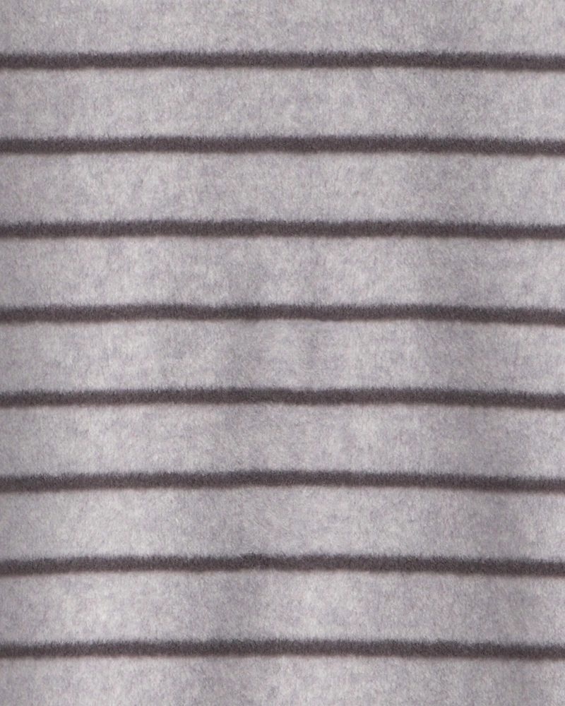 Baby Boy Monster Striped Fleece 2-Way Zip Sleeper - Grey