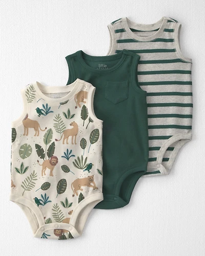 Baby Boy 3-Pack Organic Cotton Bodysuits