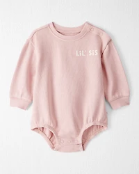 Baby Girl Organic Cotton Lil Sis Bubble