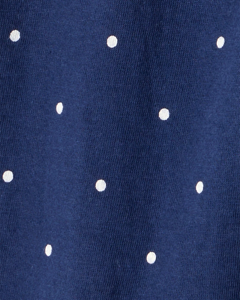 Baby Girl Fruit Print Cotton Long-Sleeve Tee & Pant Set - Blue