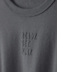 Toddler Girl 'Ready Set Play' French Terry Pullover Sweatshirt - Grey