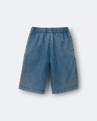 Toddler Girl Wide-Leg Cropped Pant Chambray