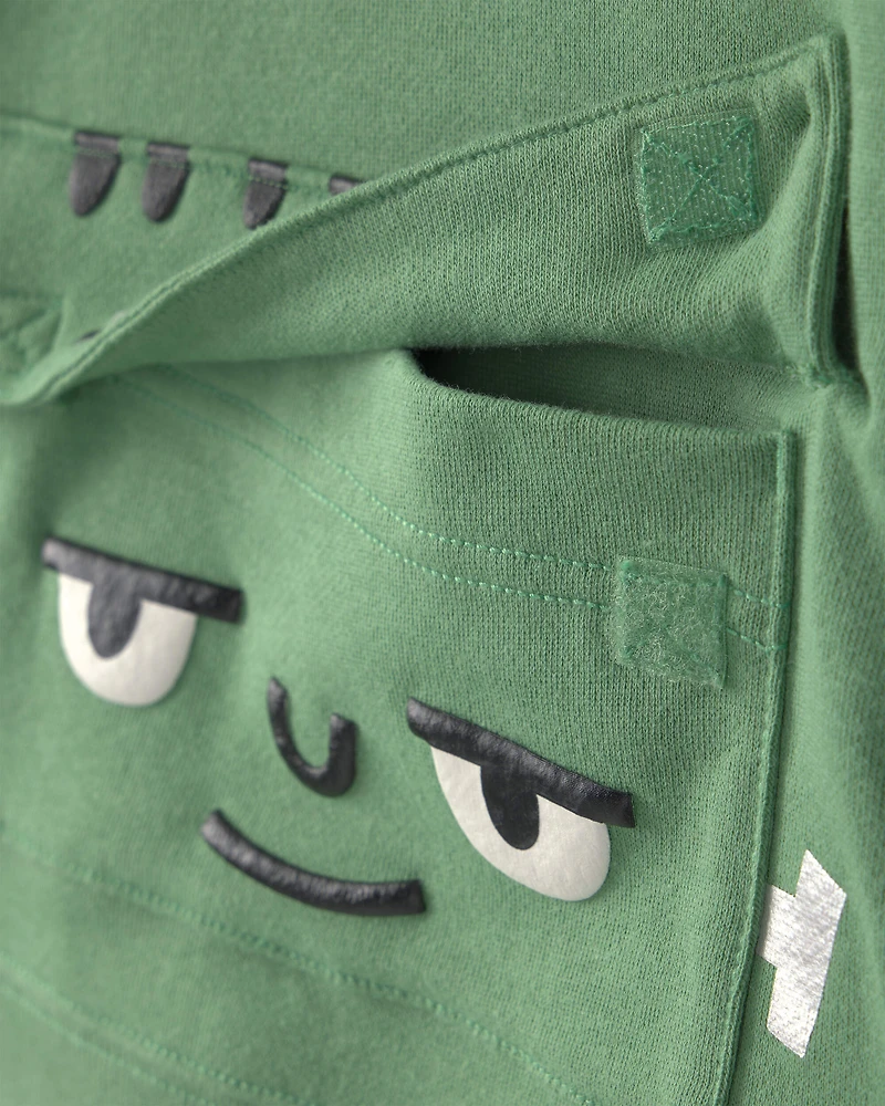 Toddler Boy Frankenstein Halloween Hoodie - Green