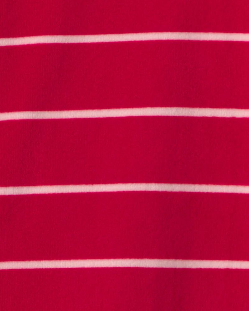 Toddler Boy 1-Piece Moose Striped DreamPlush Snug Fit Footed Pyjama - Red