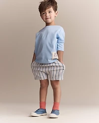 Toddler Pizza Long-Sleeve Relaxed Tee - Blue