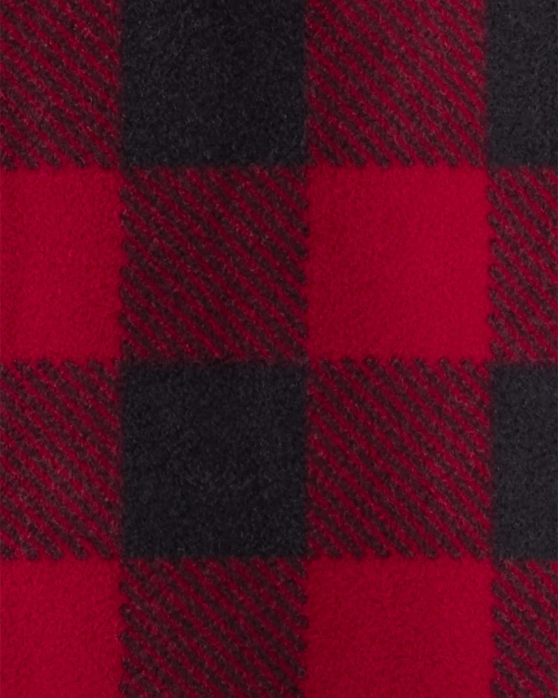 Baby Checkered Print Loose Fit Long-Sleeve Wearable Blanket