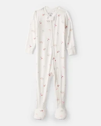 Baby Girl Painting & colouring Print PurelySoft Long-Sleeve 2-Way Zip 1-Piece pyjamas - Ivory