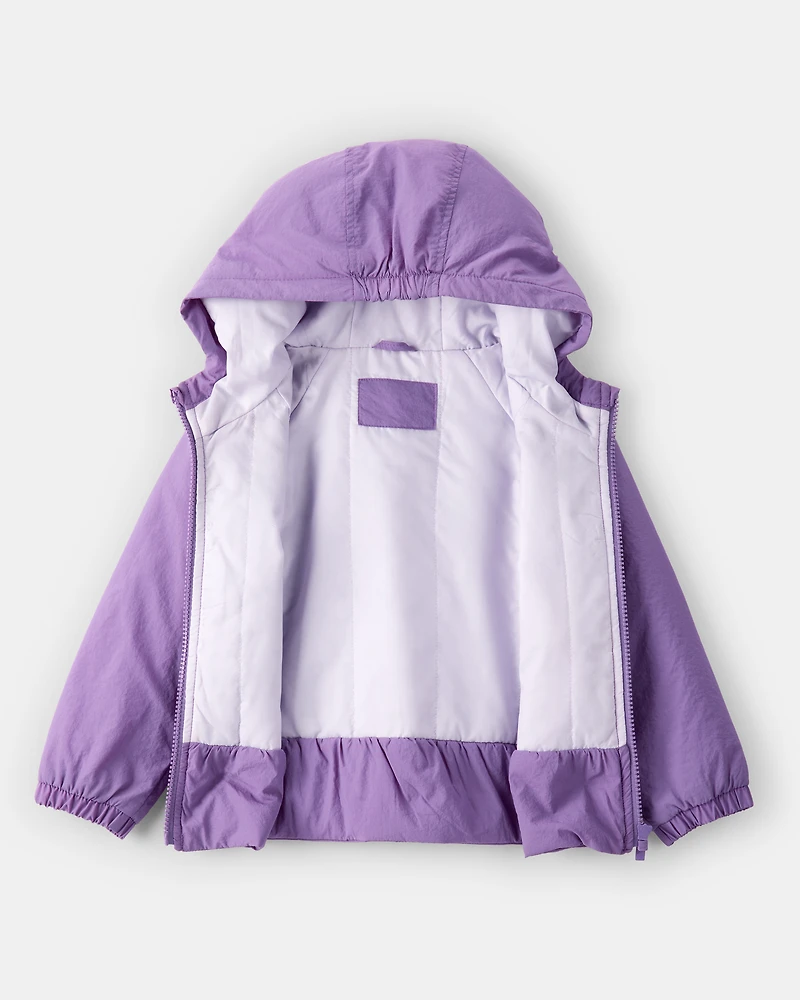 Toddler Girl Midweight Peplum Jacket - Purple