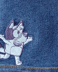 Baby Girl Bluey Embroidered Denim Skirt - Blue