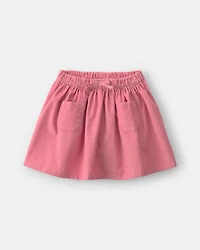 Toddler Girl Bow Corduroy Skort - Pink