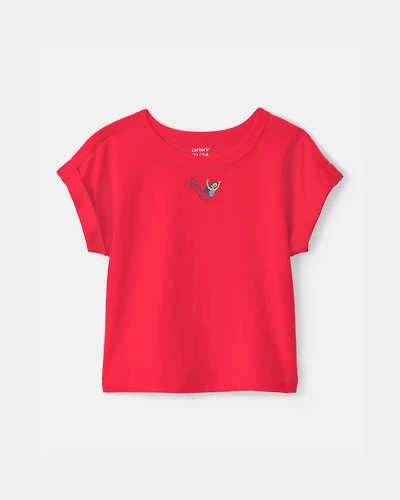 Toddler Girl Mermaid Top - Red