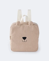 Bear Corduroy Square Backpack - Tan