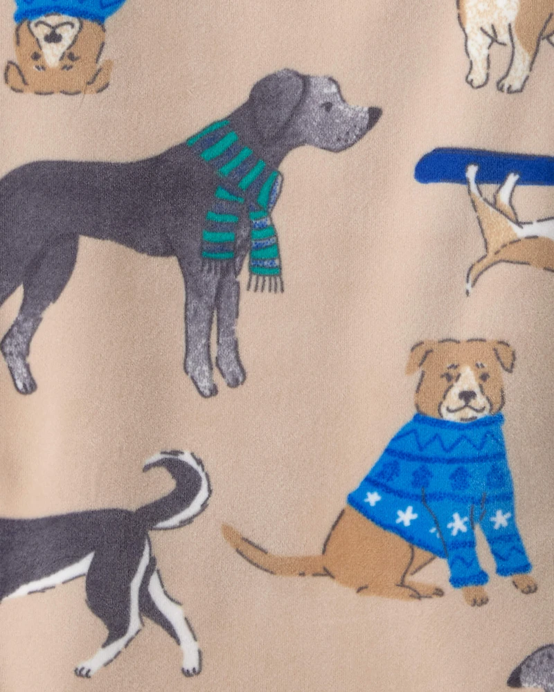 Toddler Boy Dog DreamPlush Long-Sleeve Snug Fit 2-Piece Pyjamas - Beige