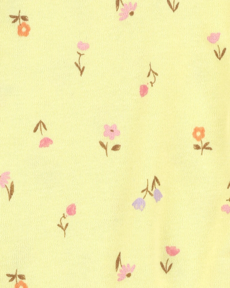 Baby Girl 3-Piece Floral Outfit Set - Yellow/Chambray