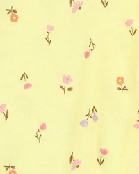 Baby Girl 3-Piece Floral Outfit Set - Yellow/Chambray
