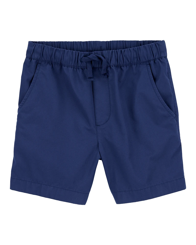Boys Pull-On Poplin Shorts - Navy