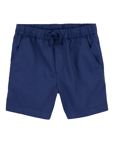 Boys Pull-On Poplin Shorts - Navy