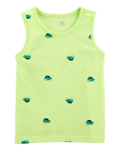 Baby Dinosaur Graphic Tank - Neon Yellow