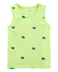 Baby Dinosaur Graphic Tank - Neon Yellow