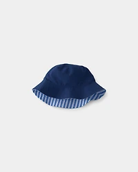 Toddler Boy Reversible Stripe Swim Hat - Blue