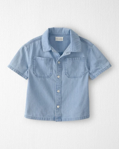 Toddler Boy Organic Cotton Chambray Button-Down Top
