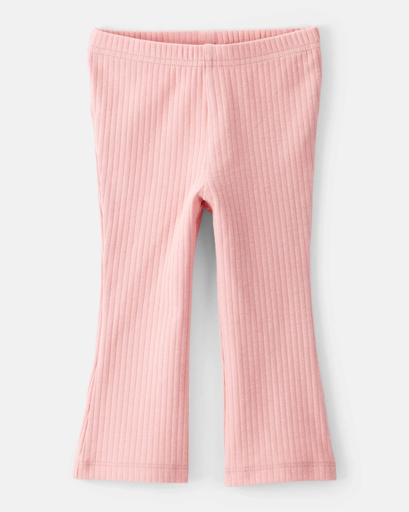 Baby Girl Cotton Flare Active Pants - Pink