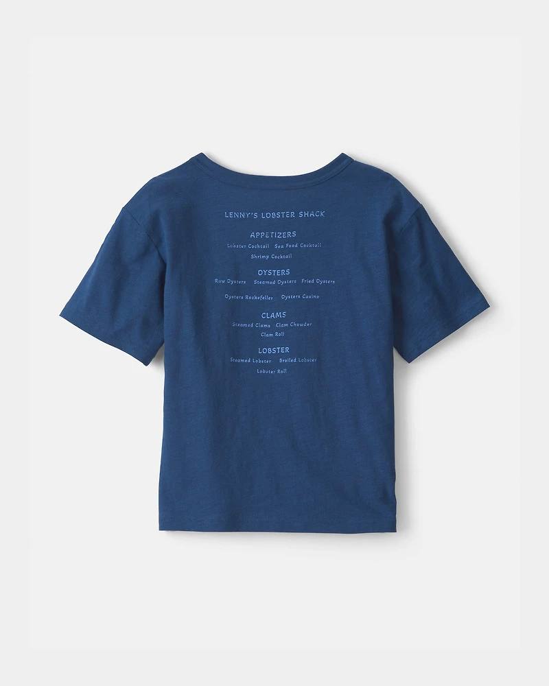 Boys Lobster Graphic Tee - Blue