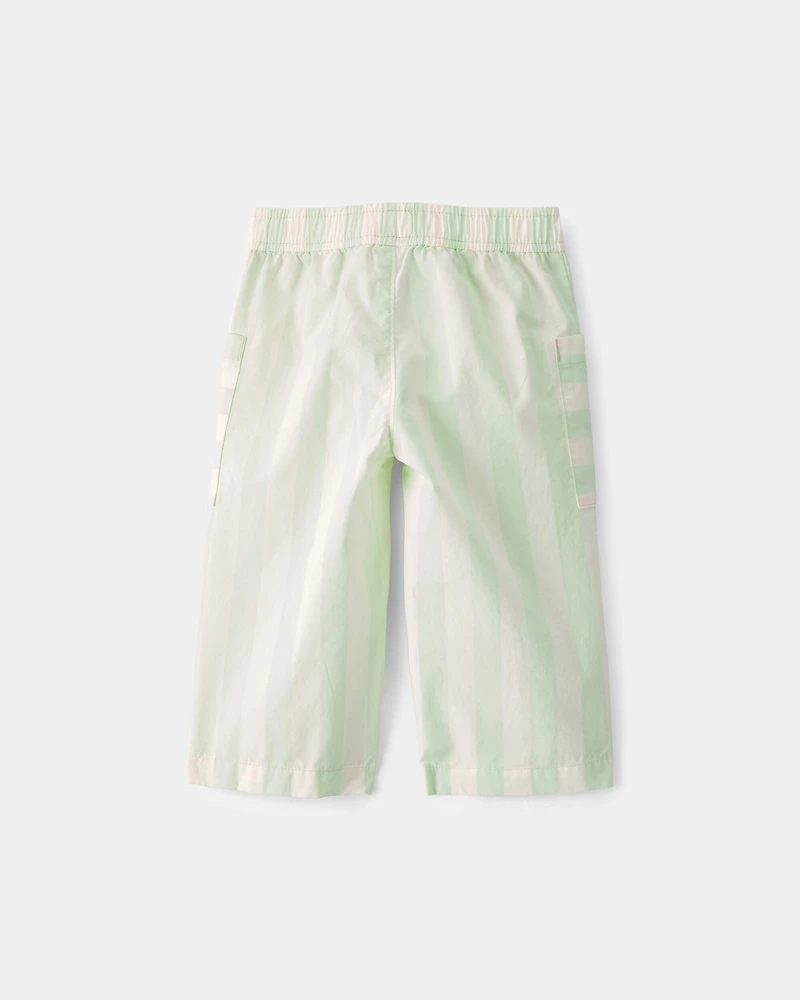 Baby Girl Striped Pants - Green/Ivory