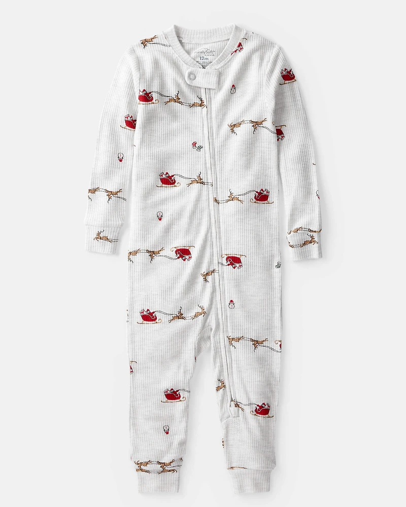 Baby Christmas Santa Reindeer Print PurelySoft Snug Fit 1-Piece pyjamas
