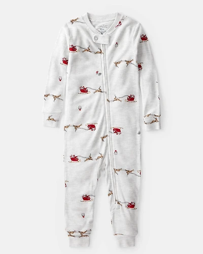 Baby Christmas Santa Reindeer Print PurelySoft Snug Fit 1-Piece pyjamas