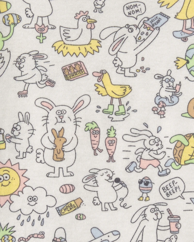 Toddler Easter Scavenger Hunt 100% Cotton Snug Fit 2-Piece Pyjama Set - Ivory