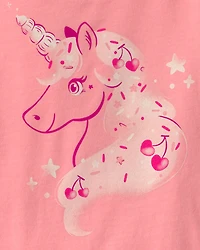 Toddler Girl Unicorn Graphic Tee – Pink
