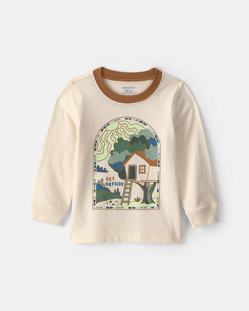 Baby Boy 'Get Outside' Long-Sleeve Graphic Tee - Ivory