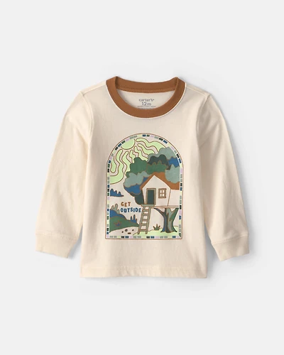 Baby Boy 'Get Outside' Long-Sleeve Graphic Tee - Ivory