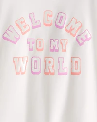 Girls 'Welcome to My World' Active Top - White