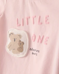 Baby Girl 'Little One' Koala Graphic Tee - Pink