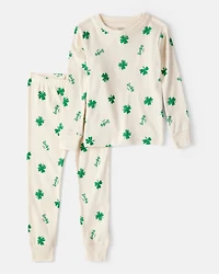 Toddler St. Patrick's Day 100% Cotton Snug Fit 2-Piece Pyjamas - Ivory