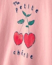 Baby Girl Cherry Top - Pink