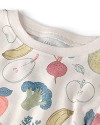 Kids 2-Piece Organic Cotton Pyjama Veggie Fruit Print